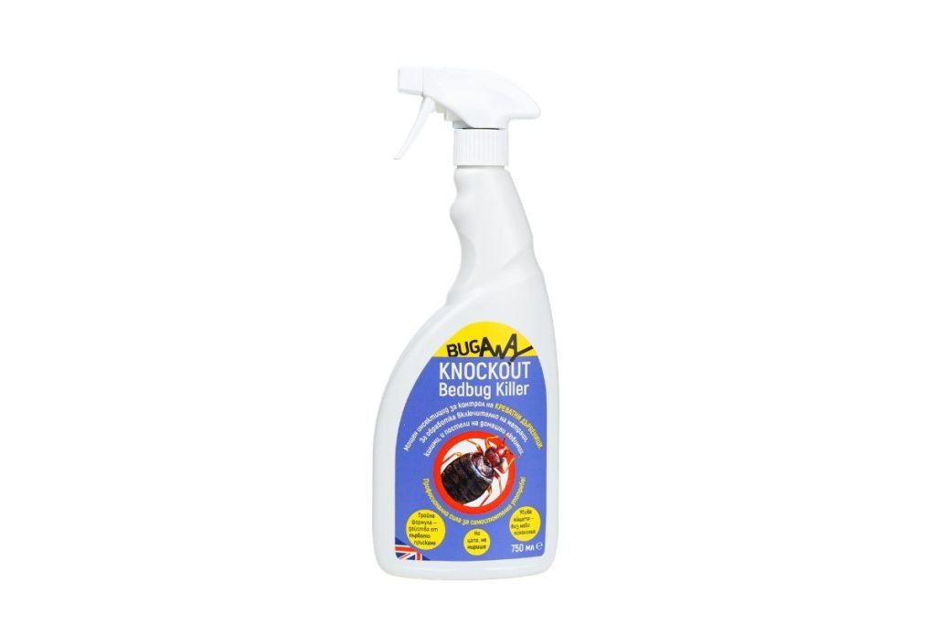 Опаковка на BugAway Knockout Bedbug Killer 750 мл