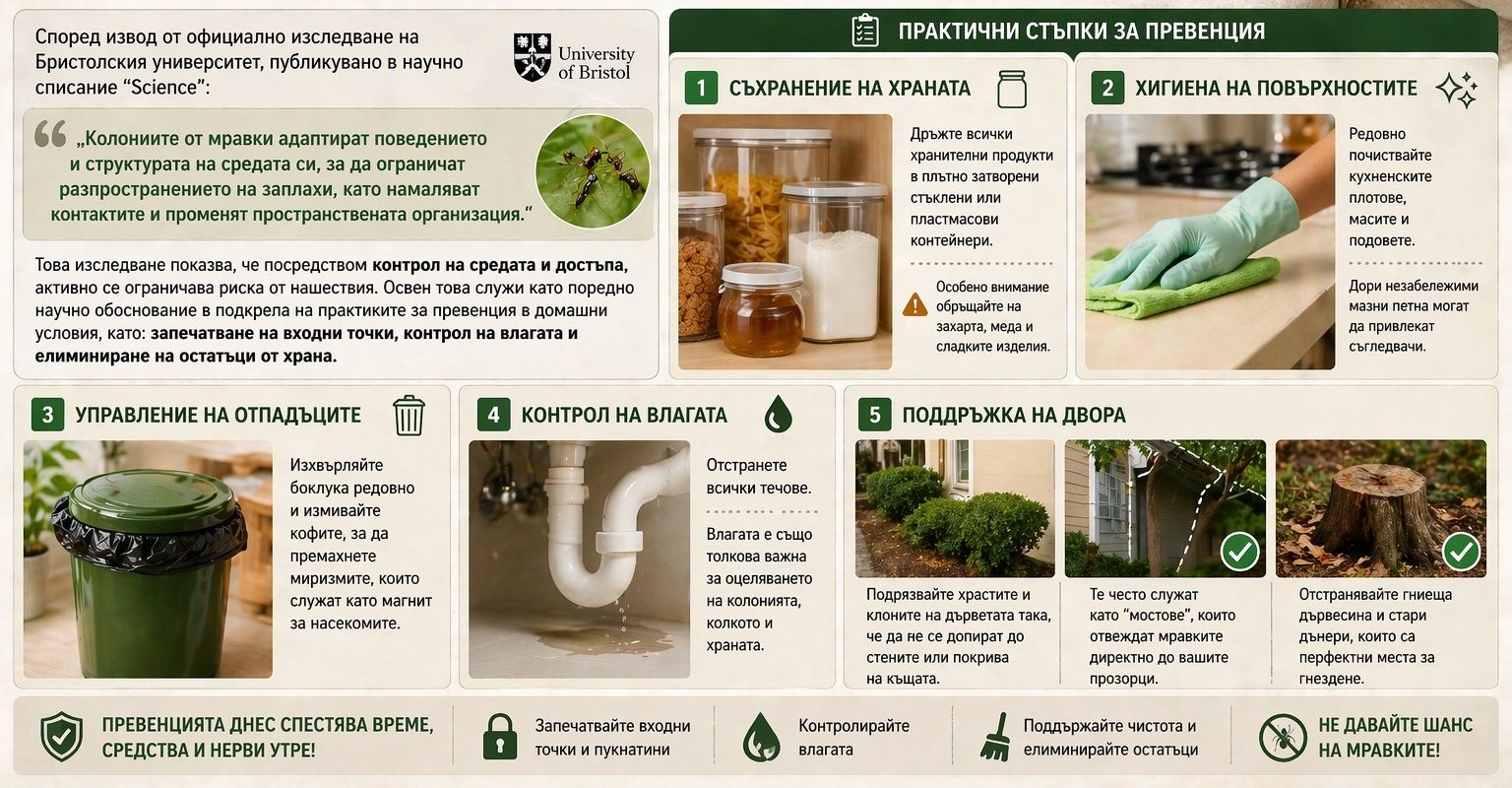 Превантивни мерки срещу появата на мравки у дома и в двора