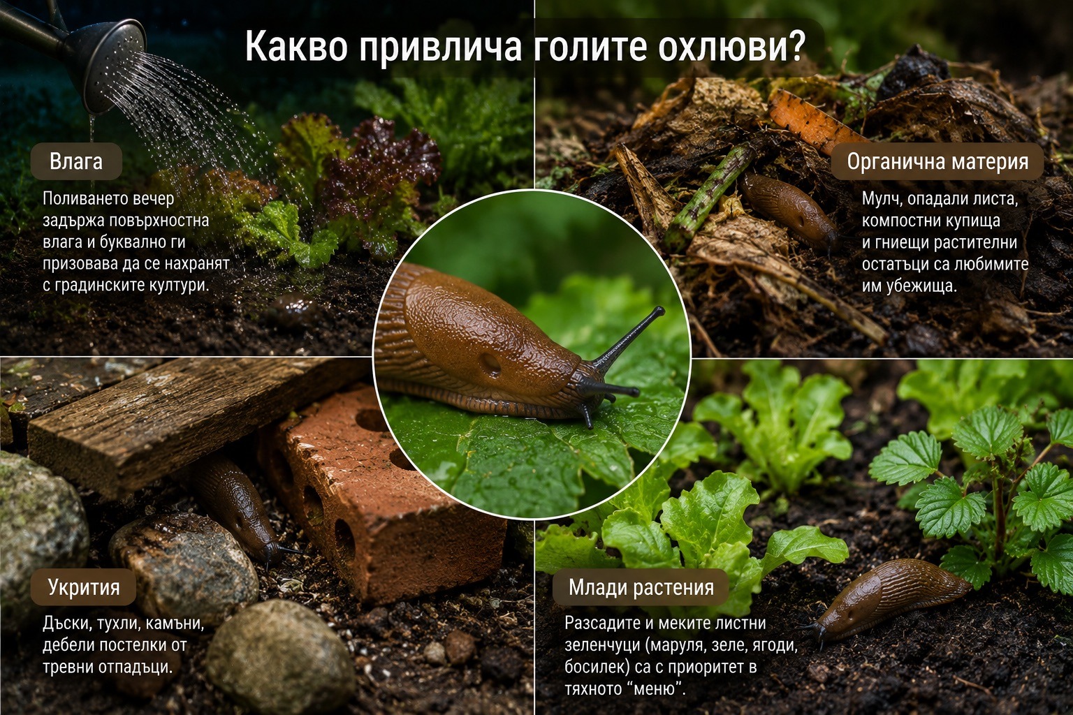 Какво привлича голи охлюви в градината ви?